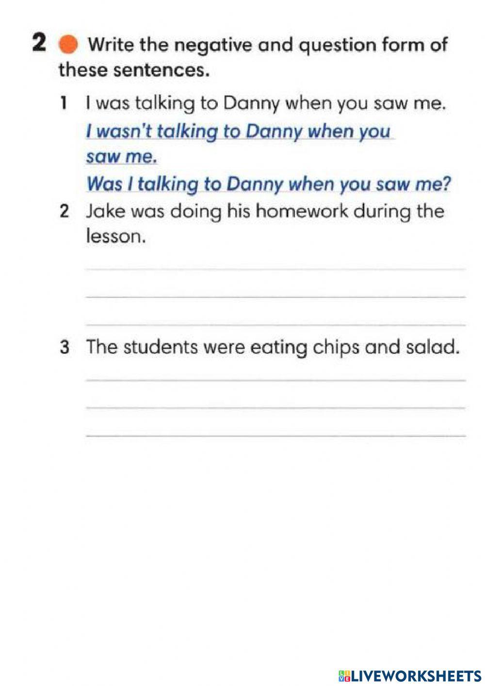 Wider World 2 - Unit 6.4 - Grammar (Past Continuous & Past Simple - workbook)