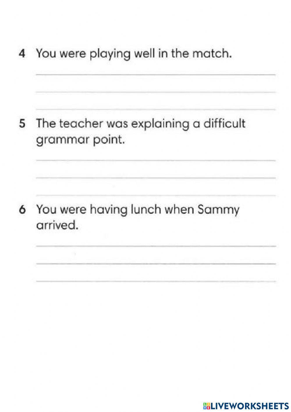 Wider World 2 - Unit 6.4 - Grammar (Past Continuous & Past Simple - workbook)