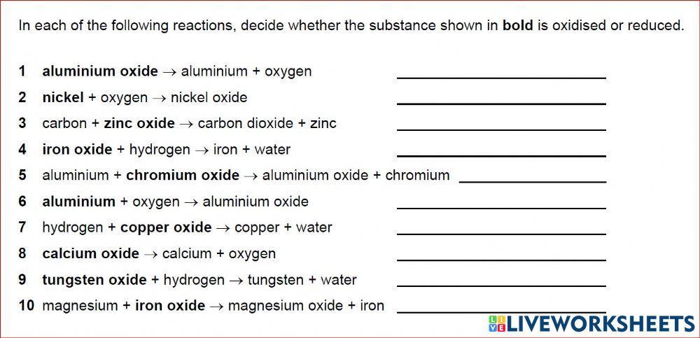 Chemistry oxidation vs reduction