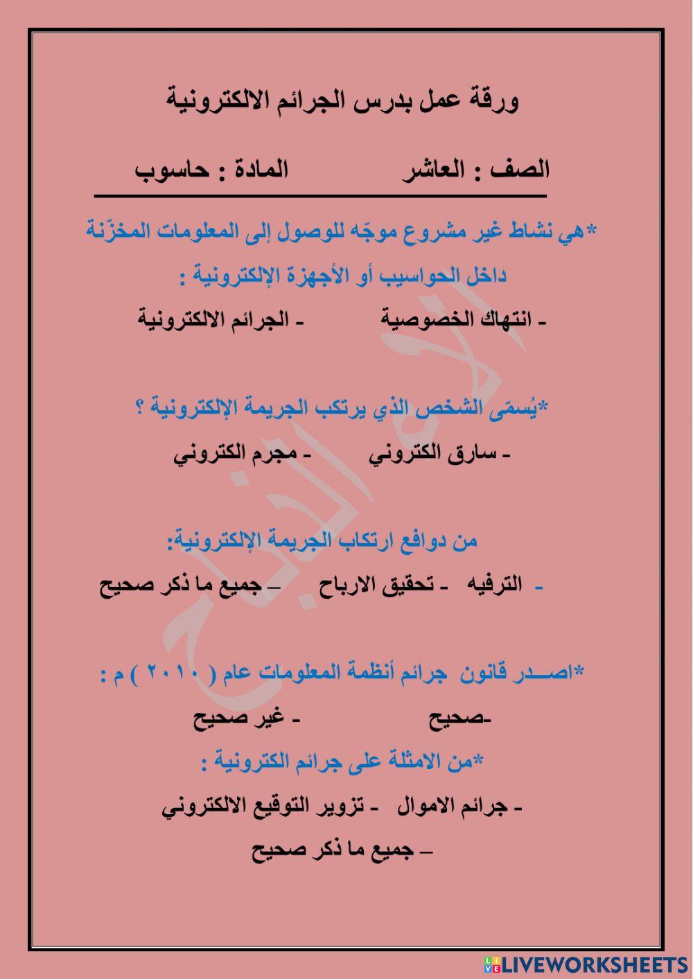 الجرائم الالكترونية