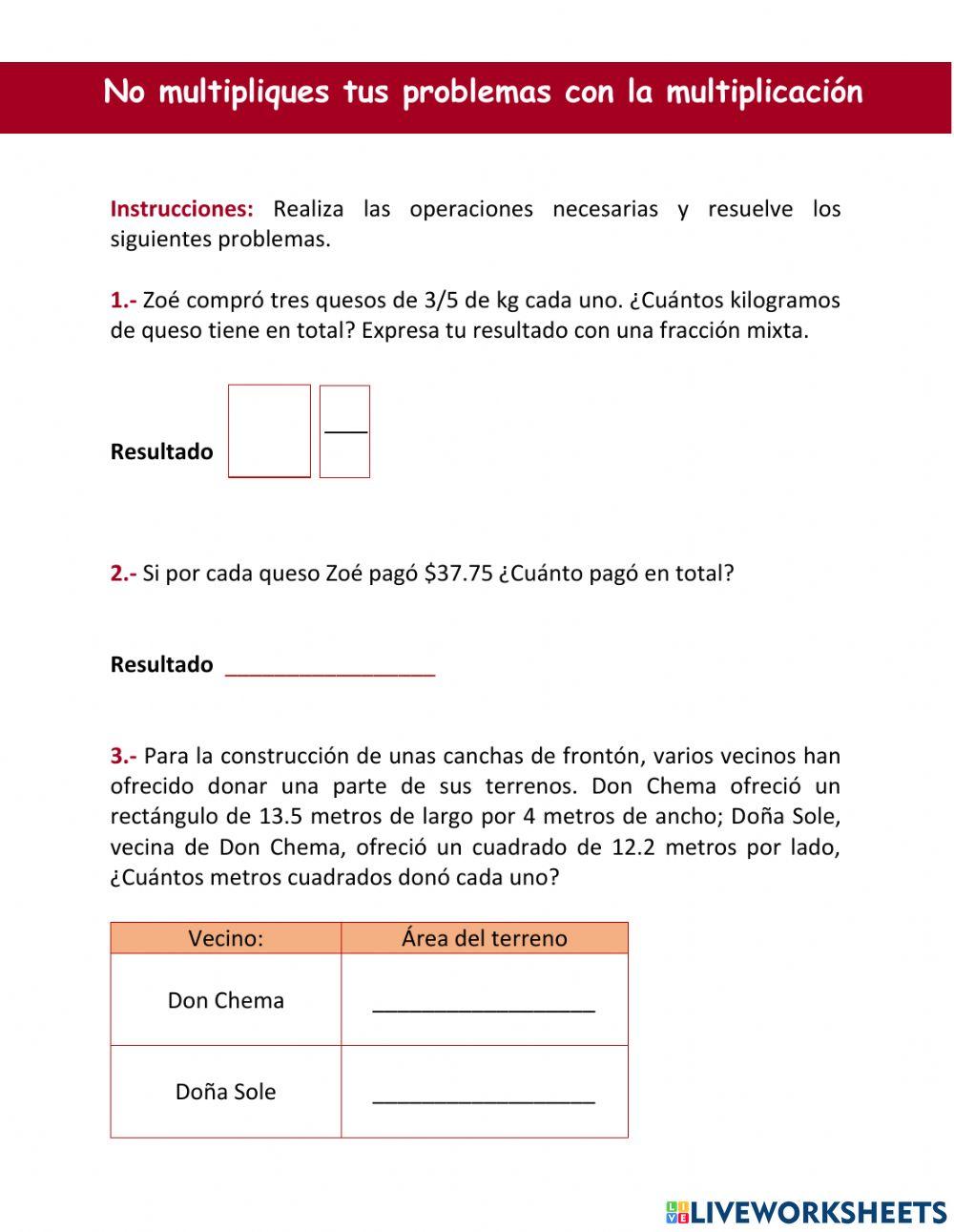 No multipliques tus problemas con las multiplicaciones