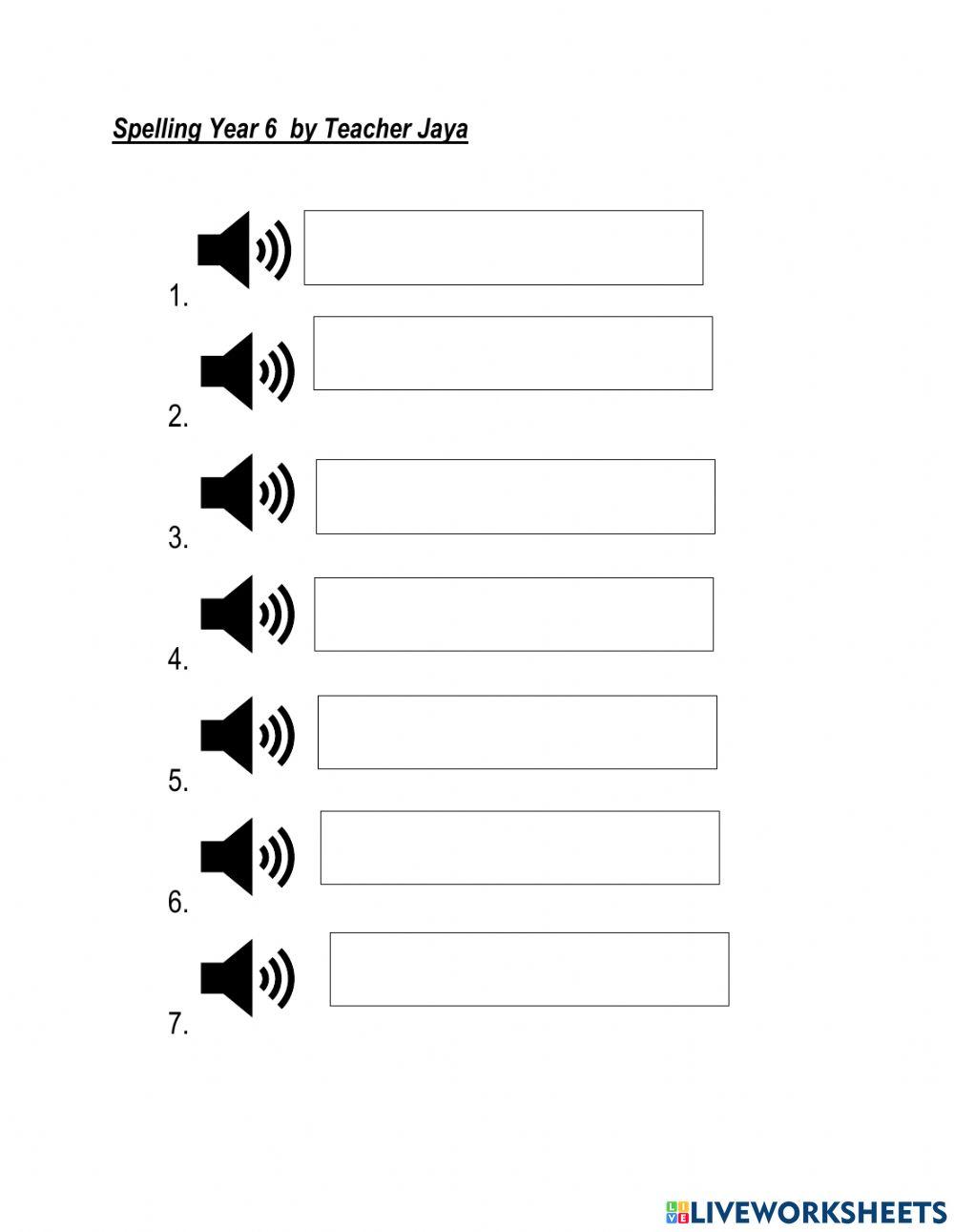 Year 6 Spelling by Teacher Jaya (Vocabulary List)