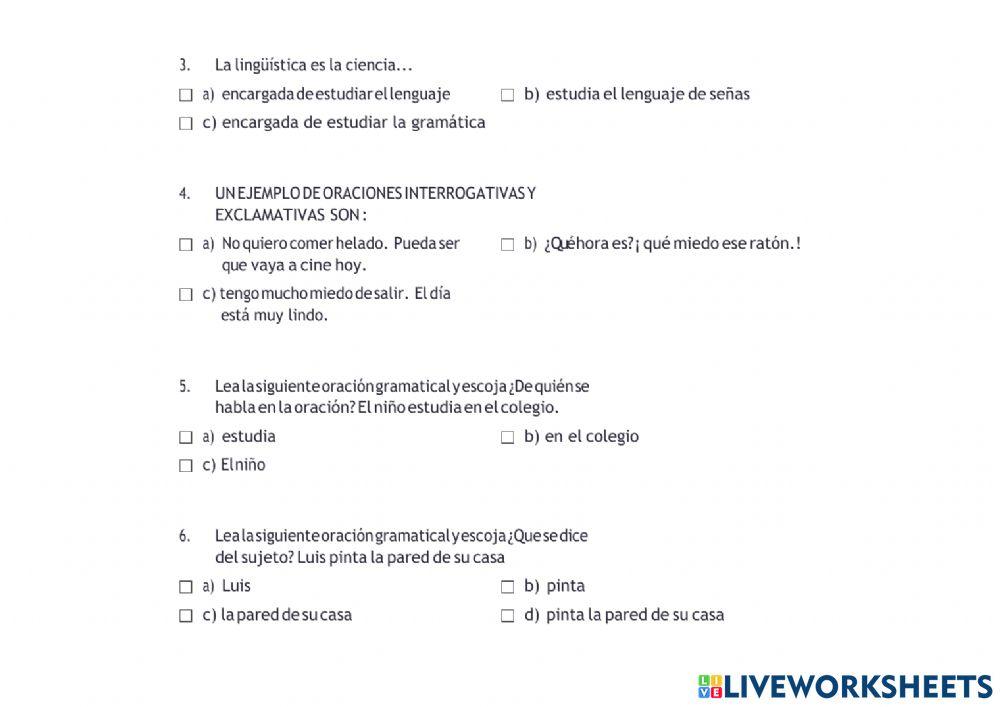 Taller Gramática 8vo