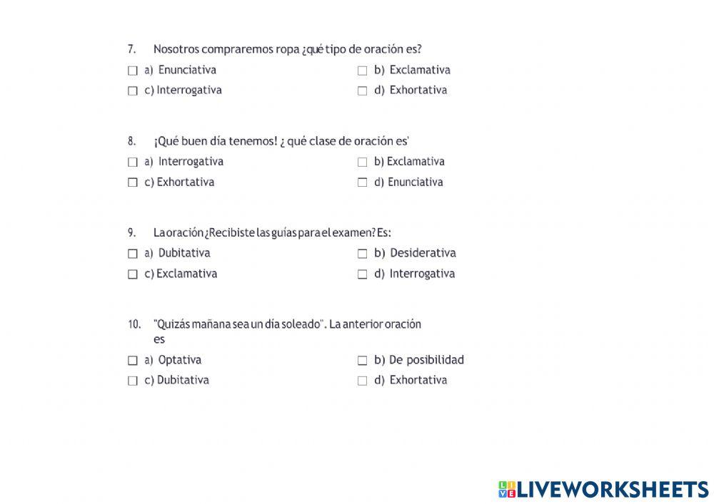 Taller Gramática 8vo