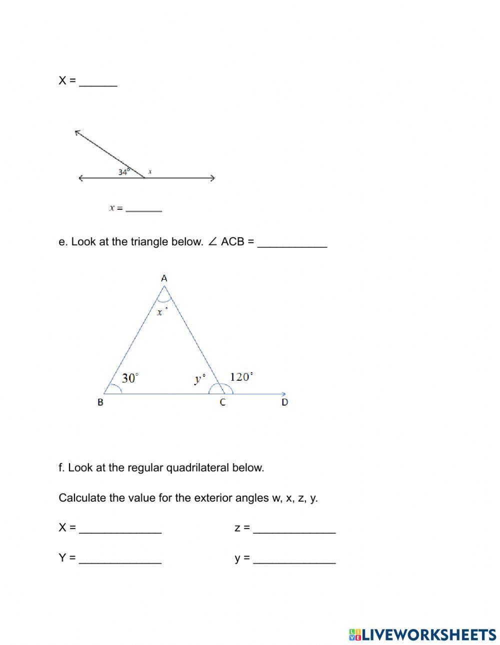 Grade 6 Angles Test