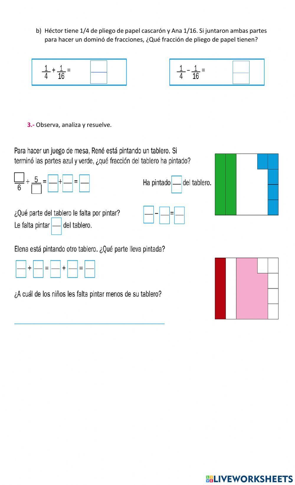 Problemas con fracciones