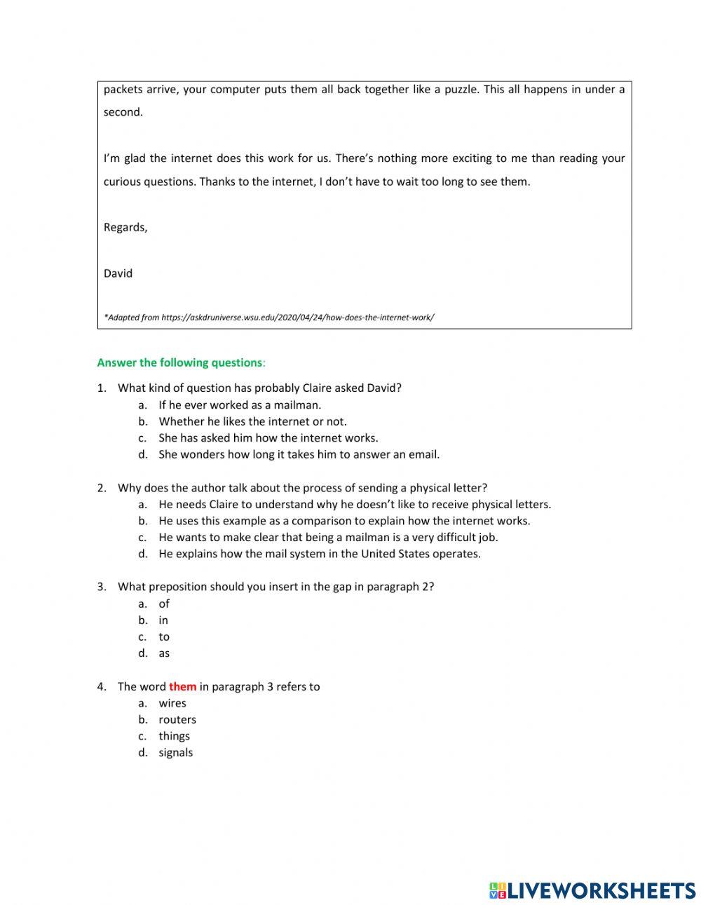 Processes:The Internet