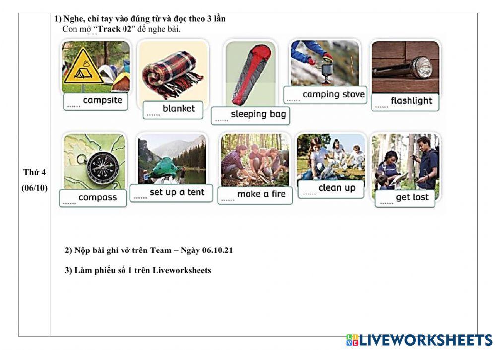 Phiếu giao bài - October - Week 1