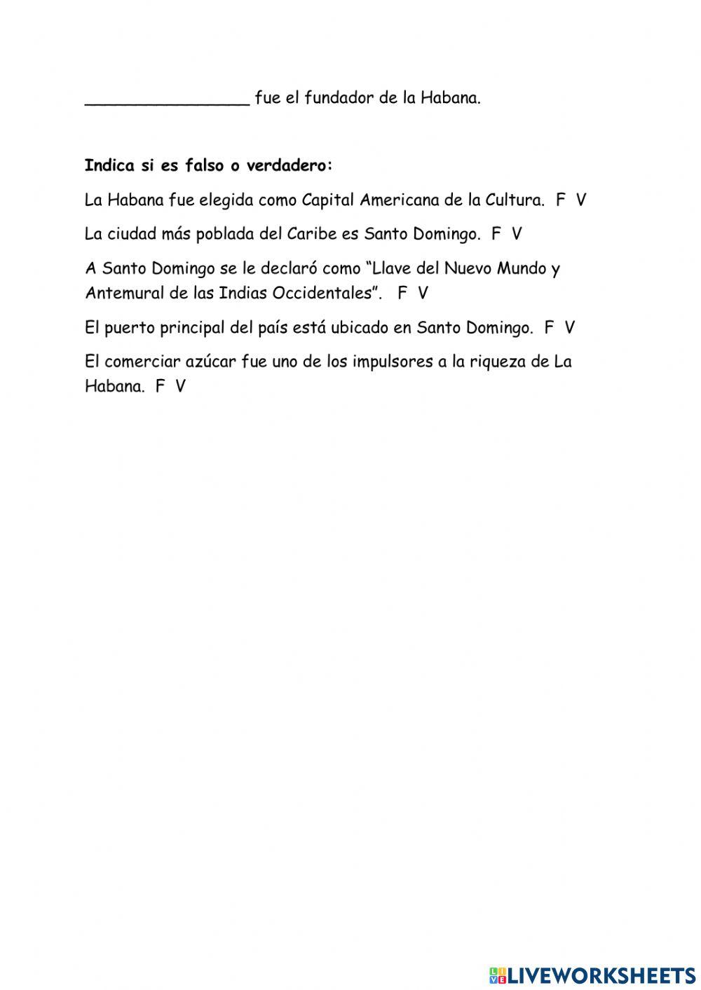 Ciudades La Habana y Santo Domingo