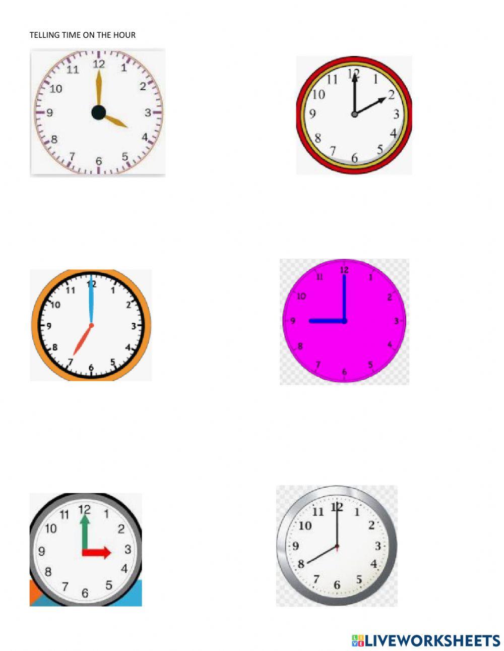 Telling Time on the hour and half past