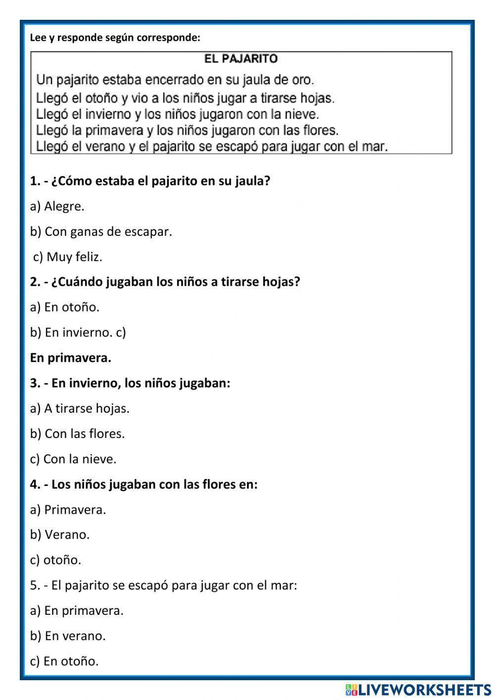 Compresnsión lectora