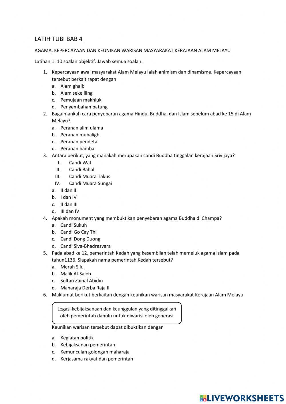 Sejarah tingkatan 2 bab 4