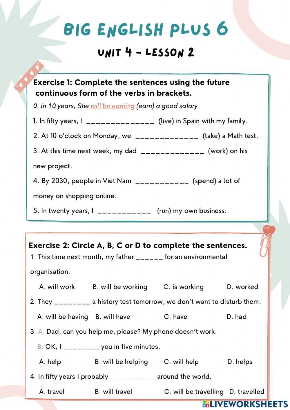 Future continuous tense