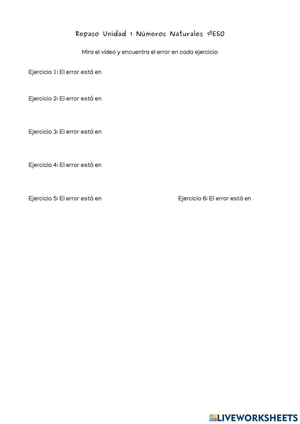 Repaso números naturales