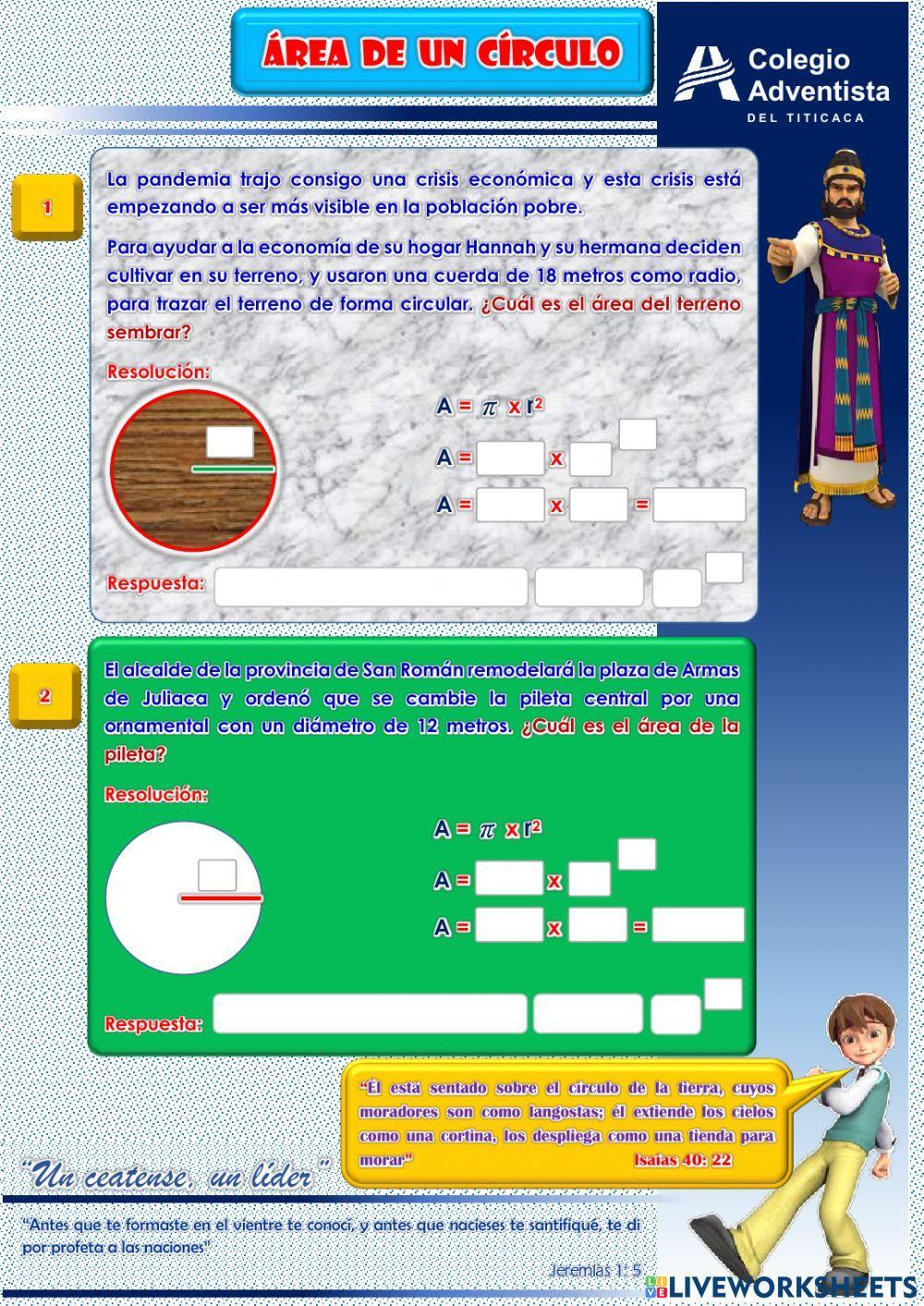 Área de un círculo