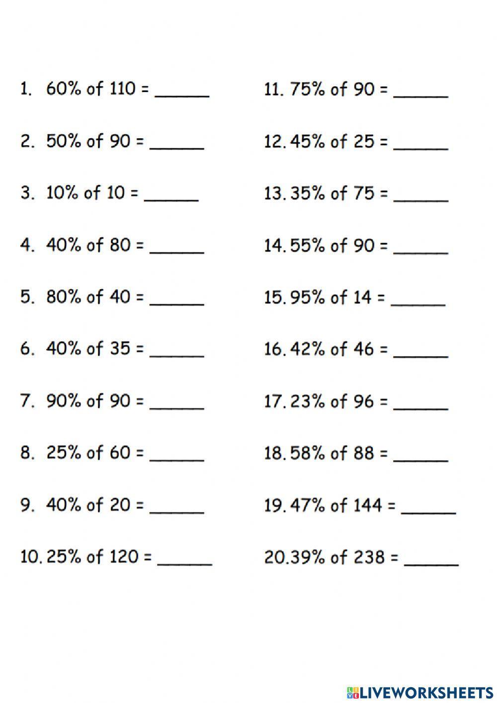 Percentage Review Percentage Review
