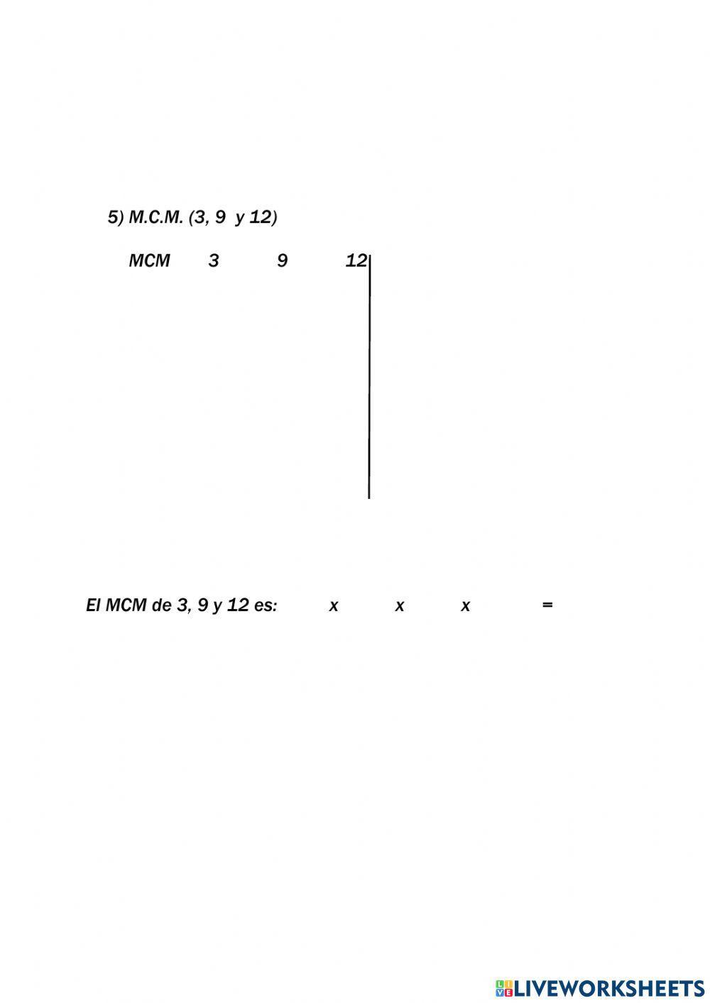 Mínimo Común Múltiplo