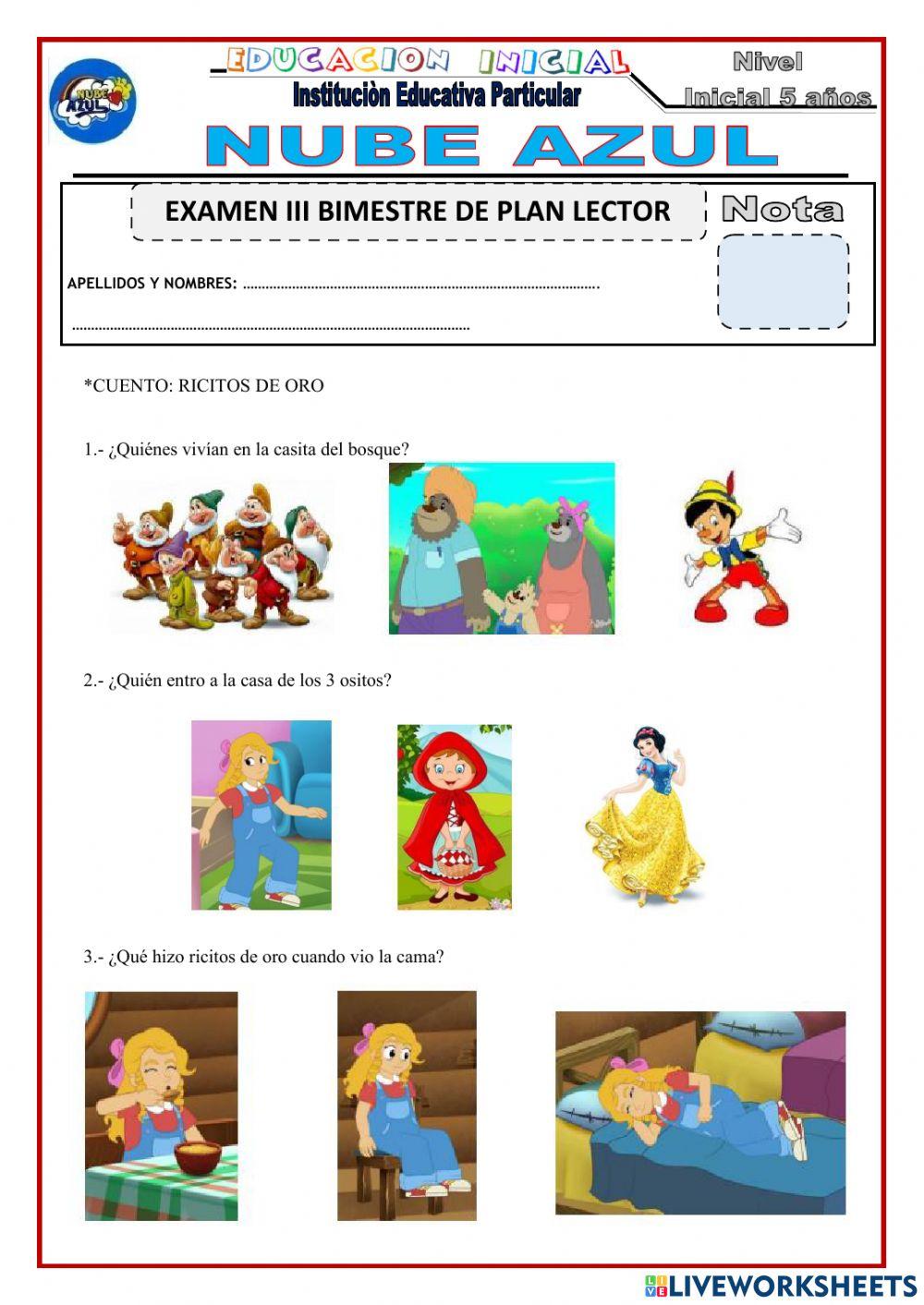 Examen de pan lector