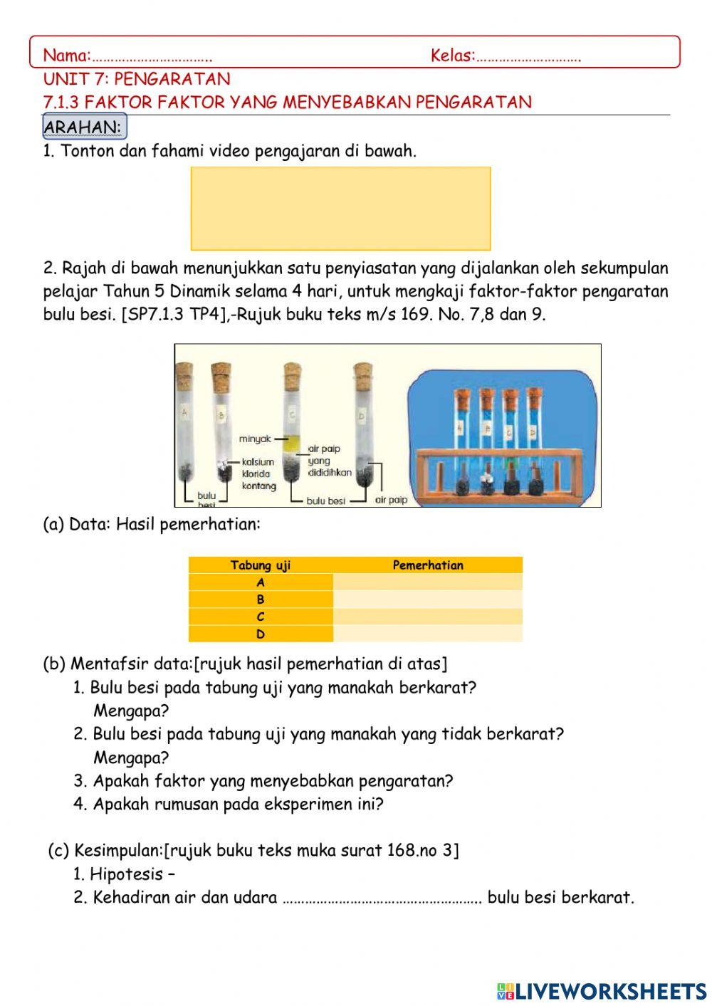 Faktor faktor Pengaratan