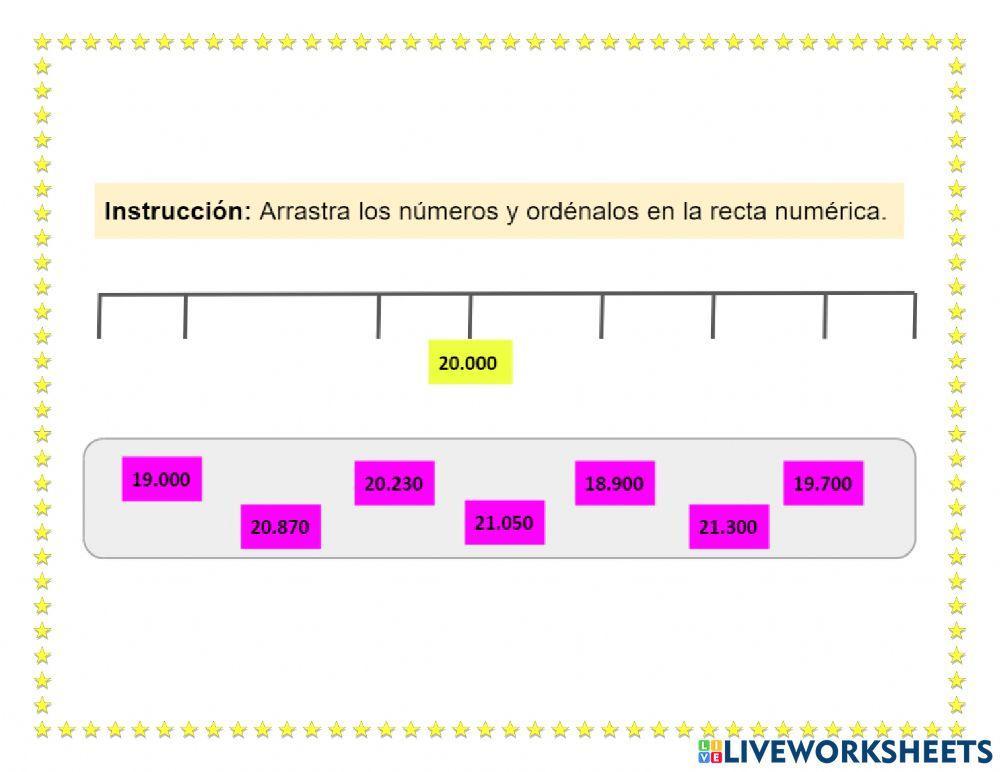 Ordenar recta numerica Ordenar recta numerica