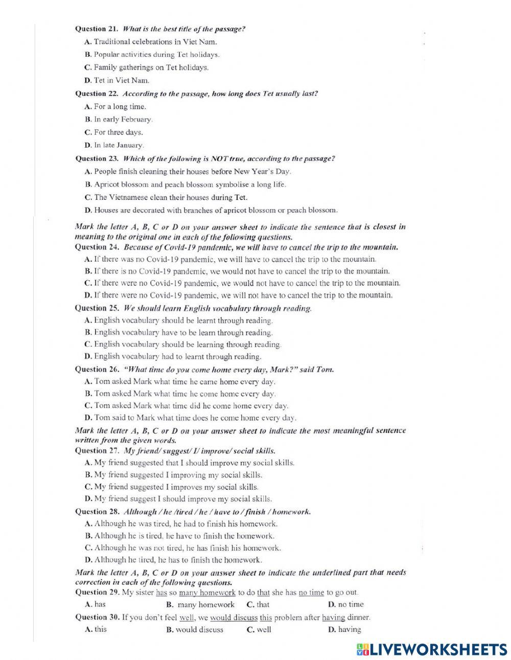 Grade 8- Futher Practice (5-10)