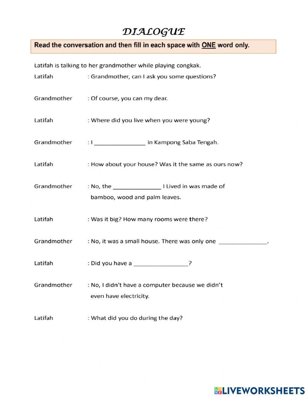 Cloze Passage and Grammar 