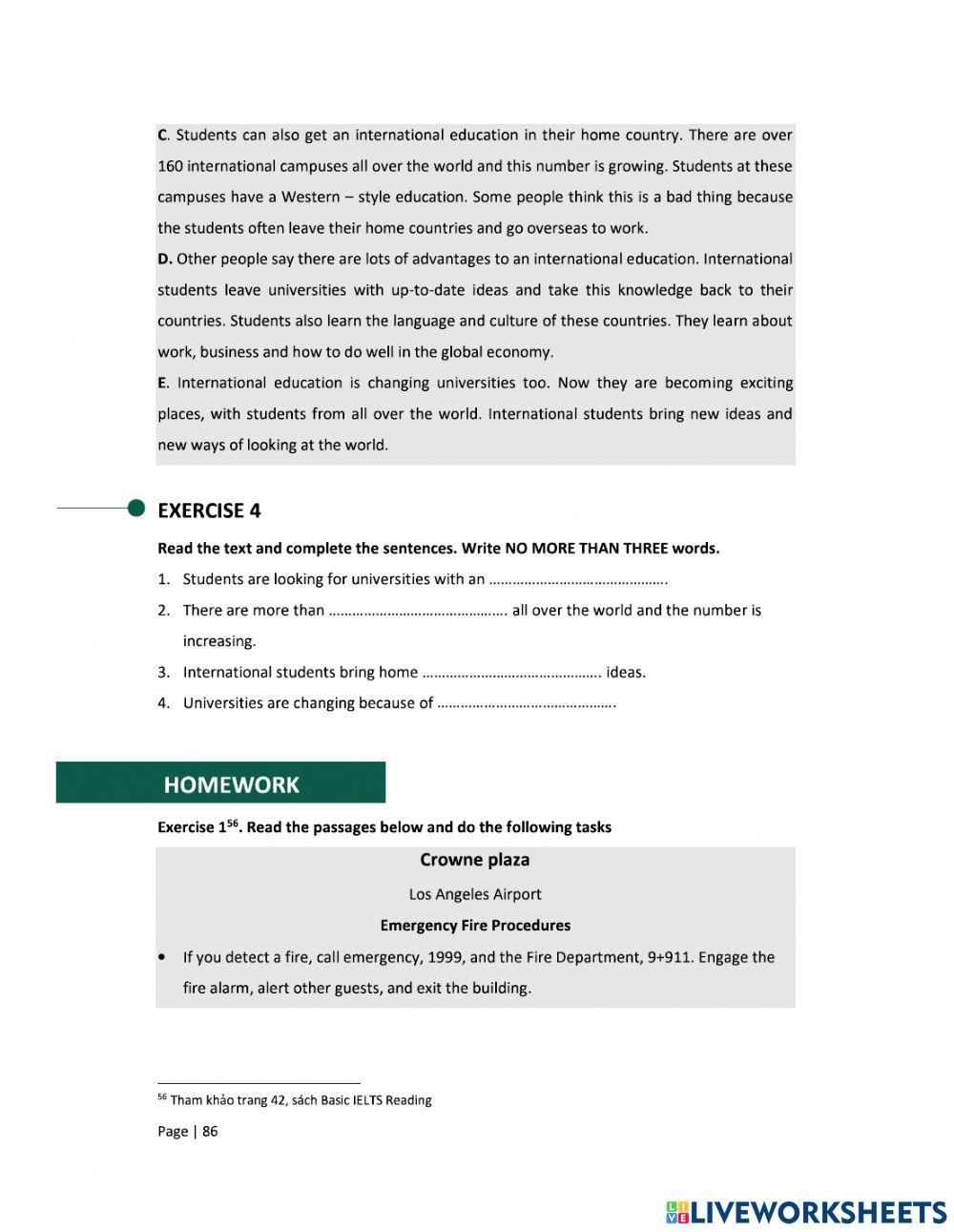 Homework reading practice 1