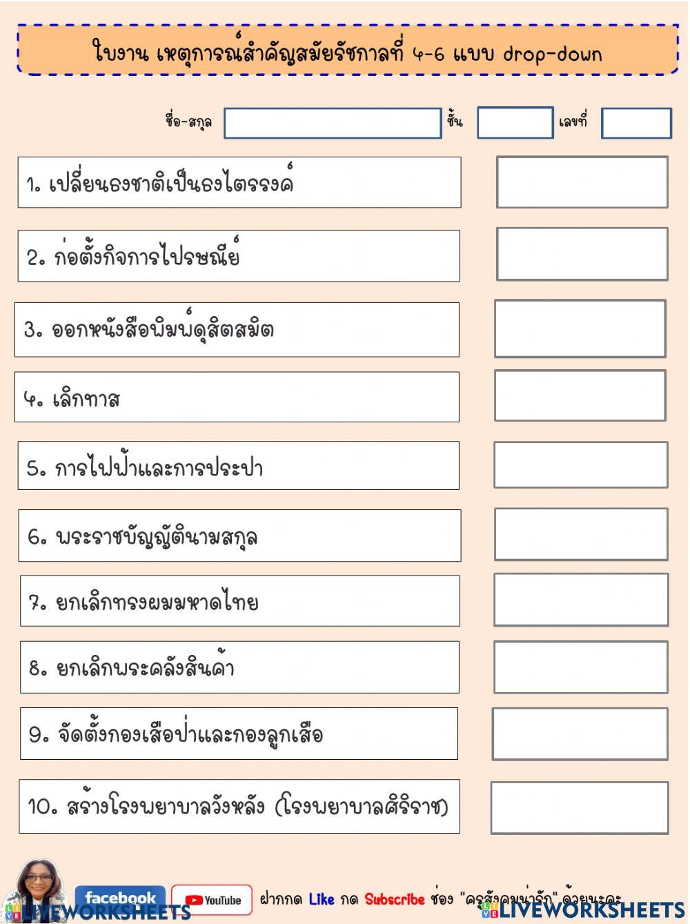 เหตุการสมัยราชการที่ 4-6
