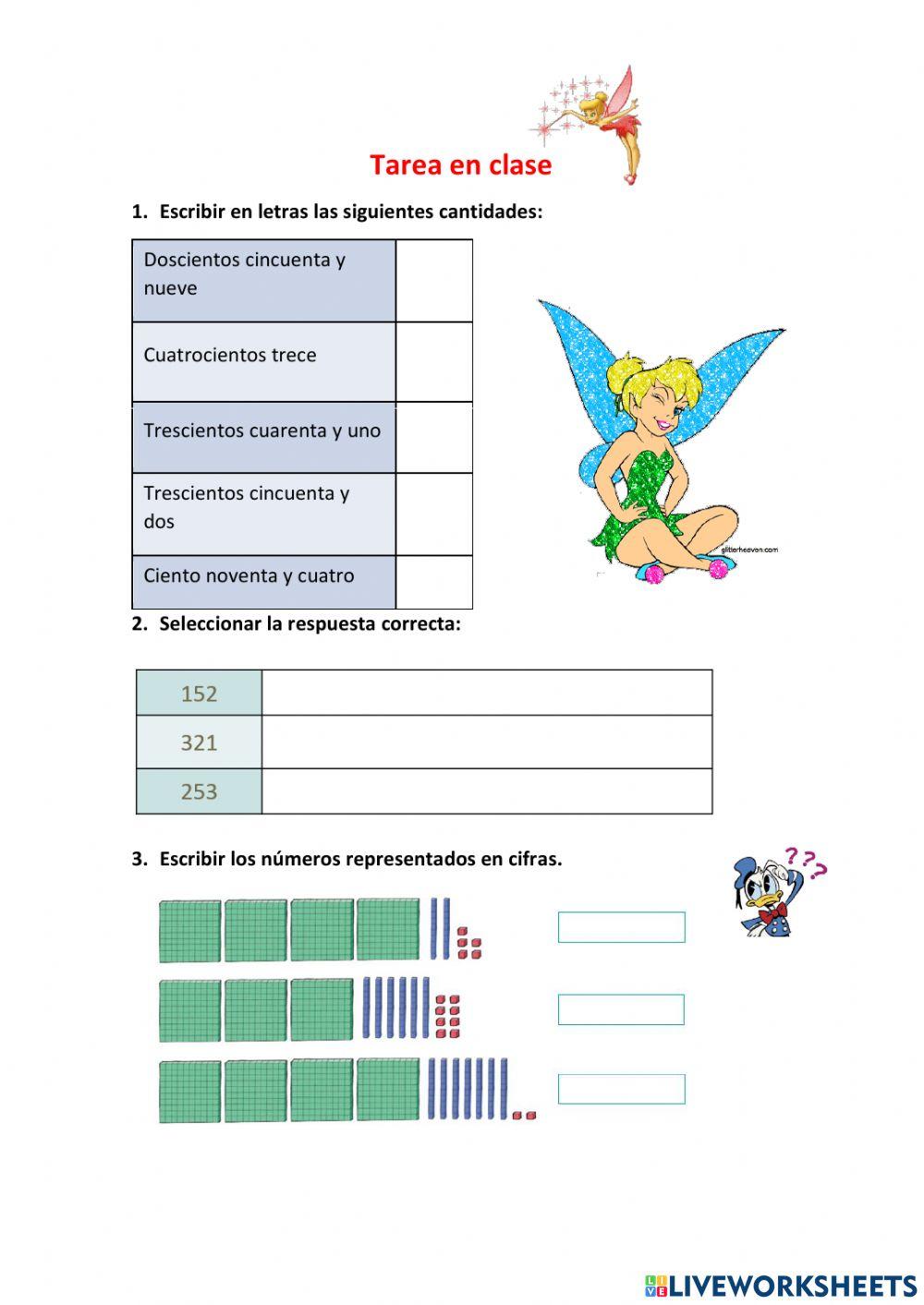 LECTURA Y ESCRITURA DE NÚMEROS HASTA 499