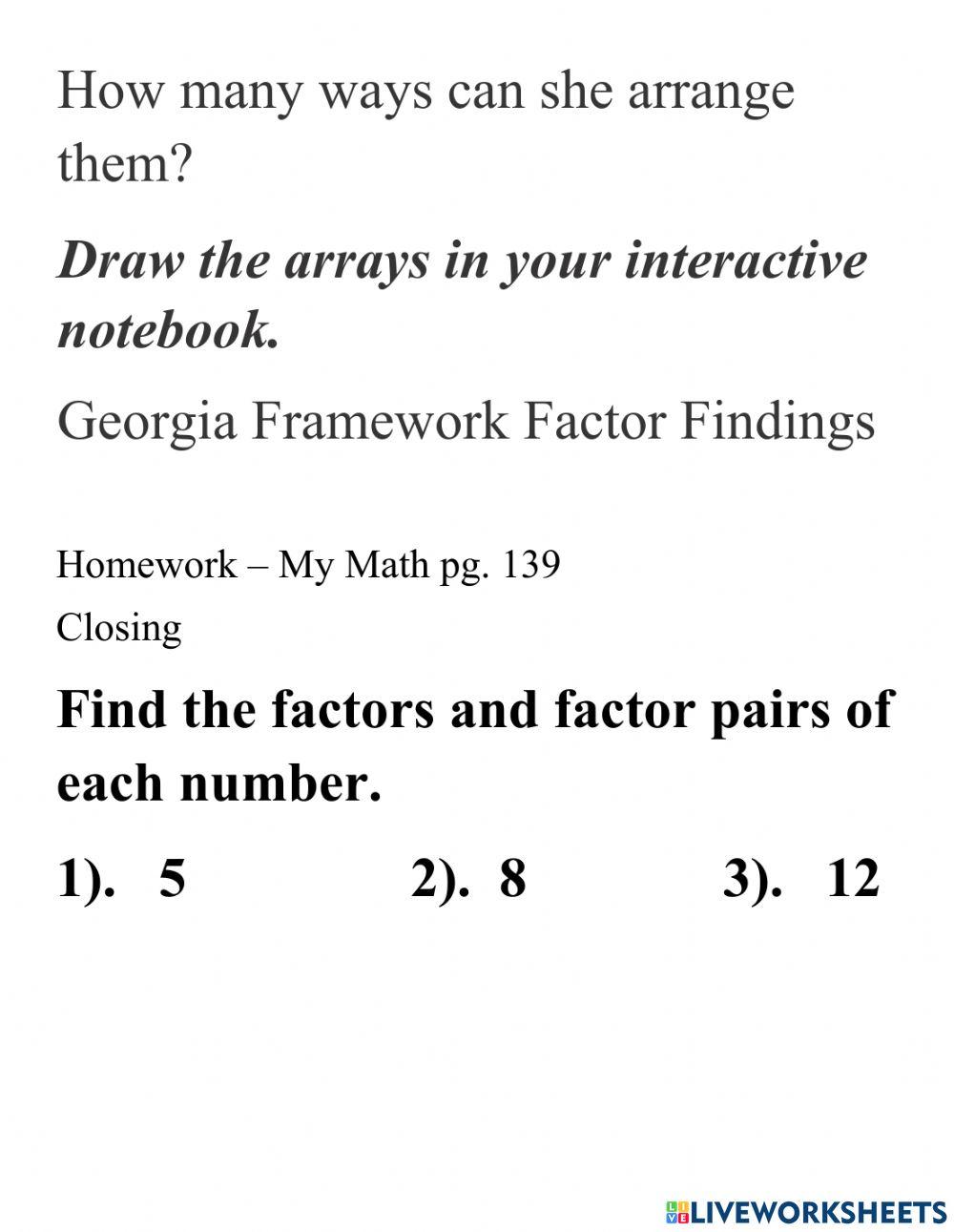 Math Work Mat Week 10