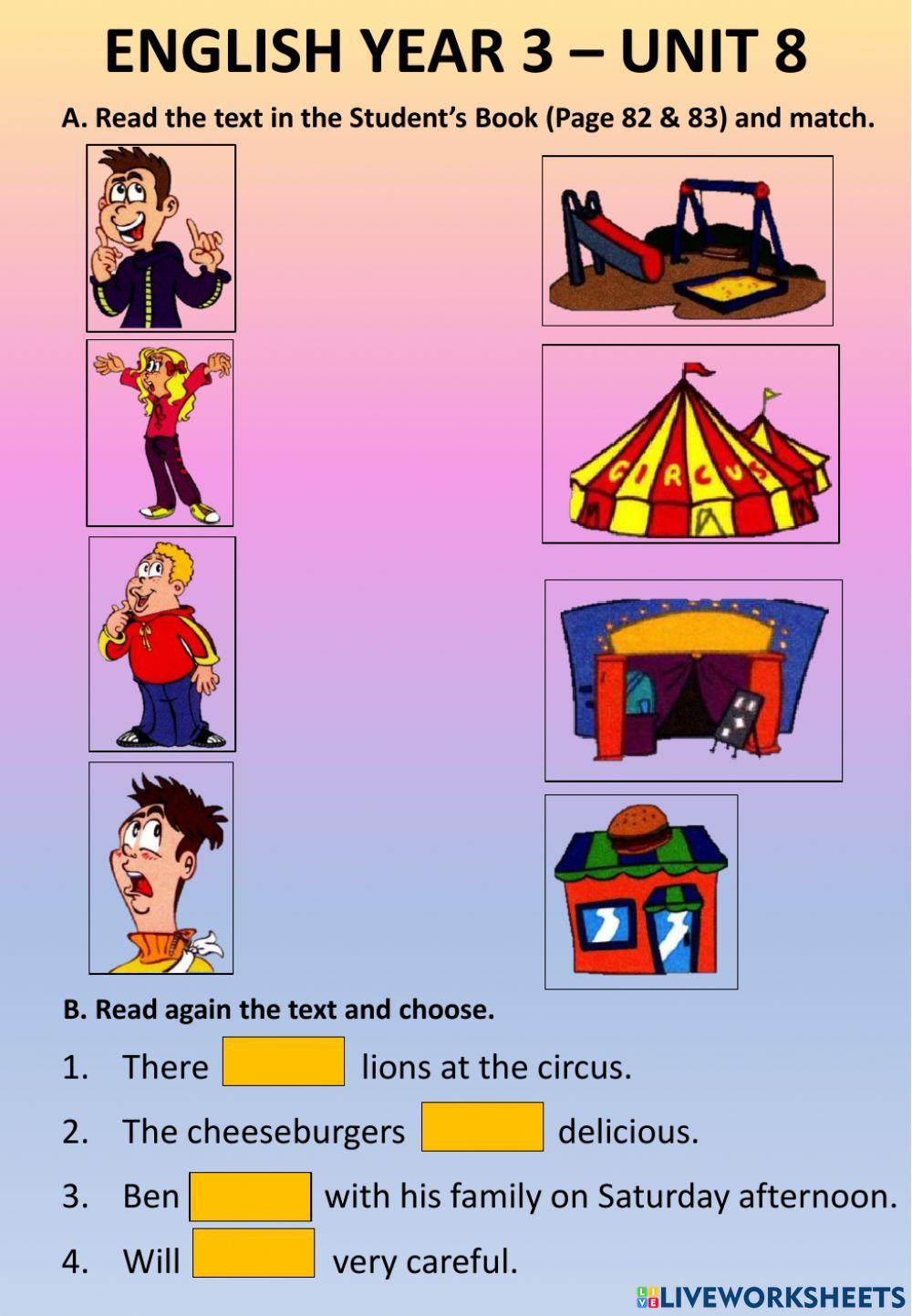 English online exercise for 3 Live Worksheets