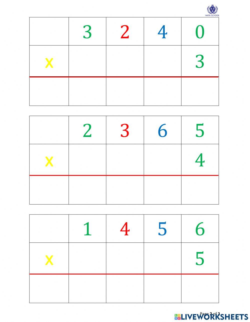 Ôn tập phép nhân với Stamp game