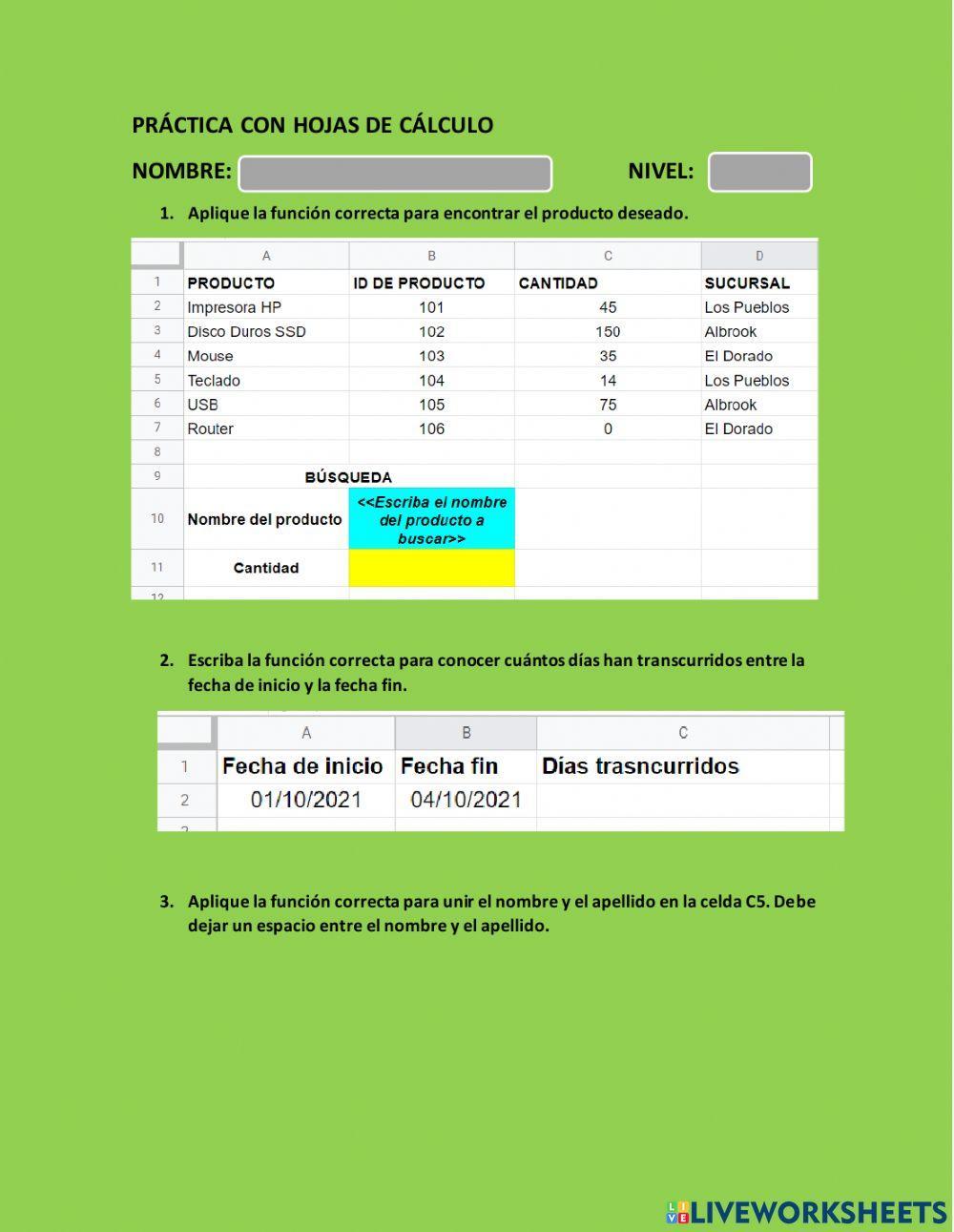Hojas de cálculo de Google