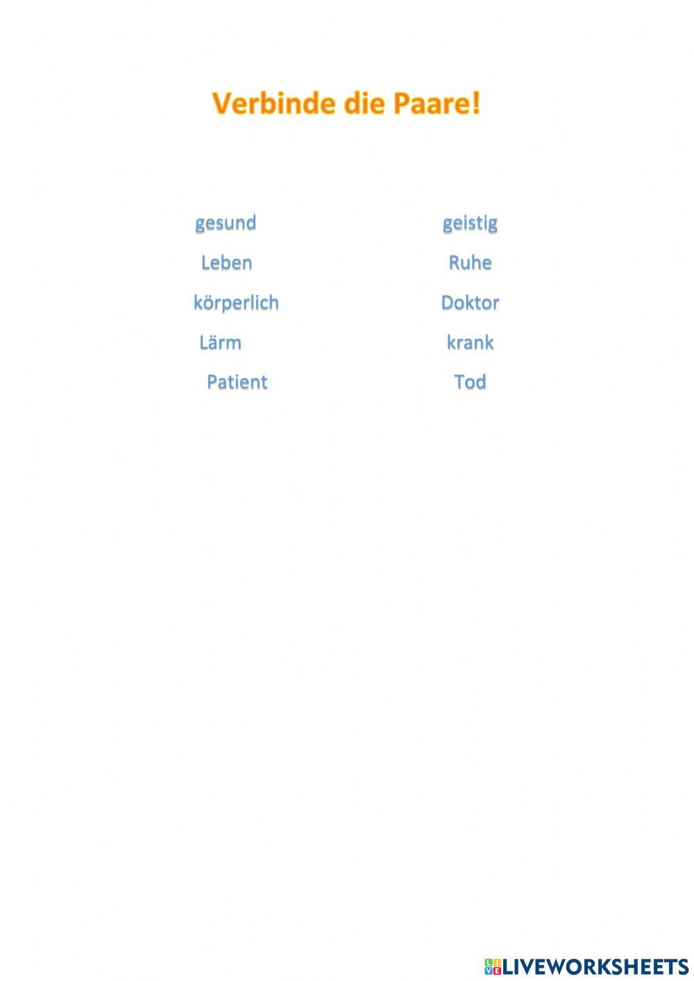 Verbinde die Gegensätze