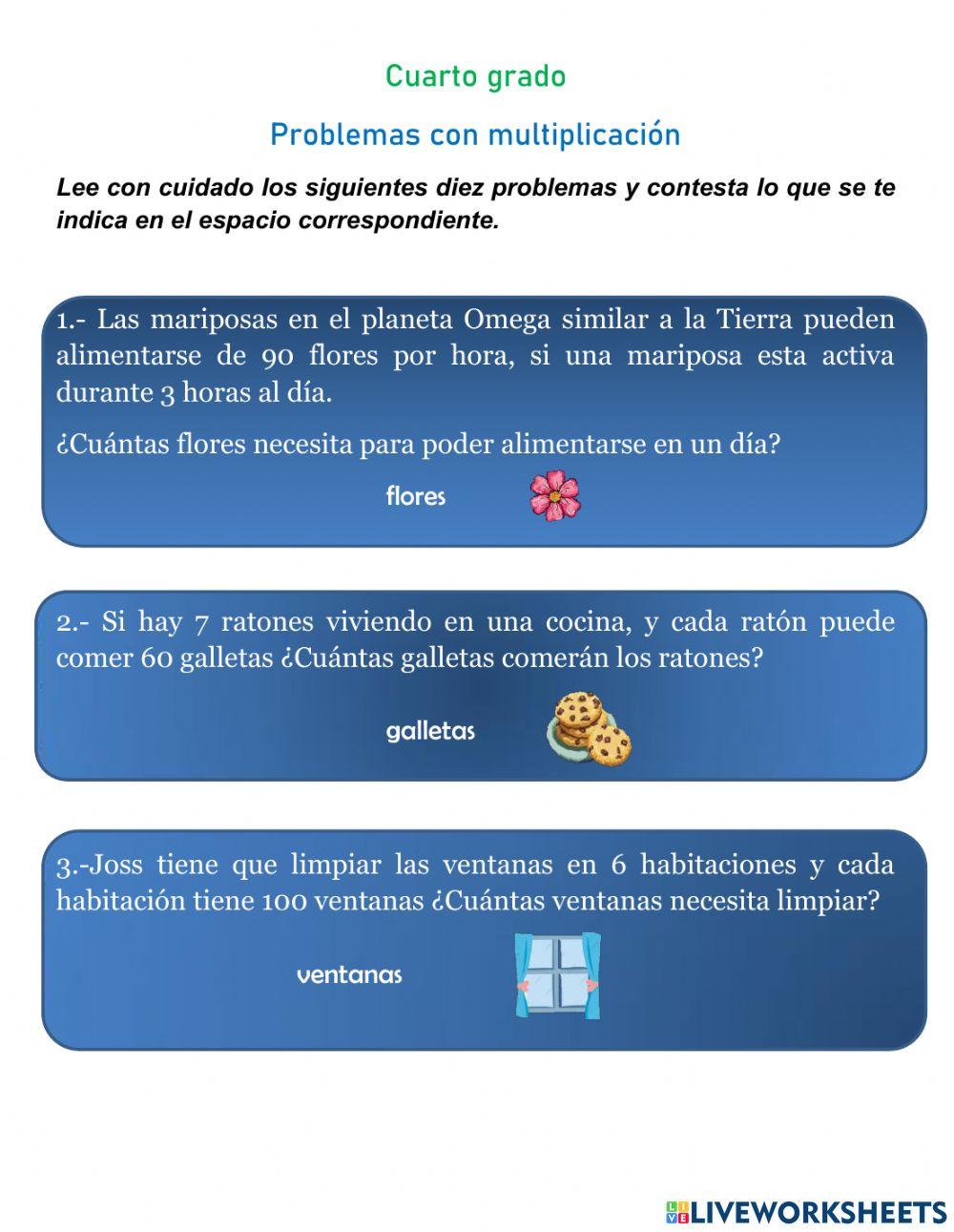 Problemas multiplicación