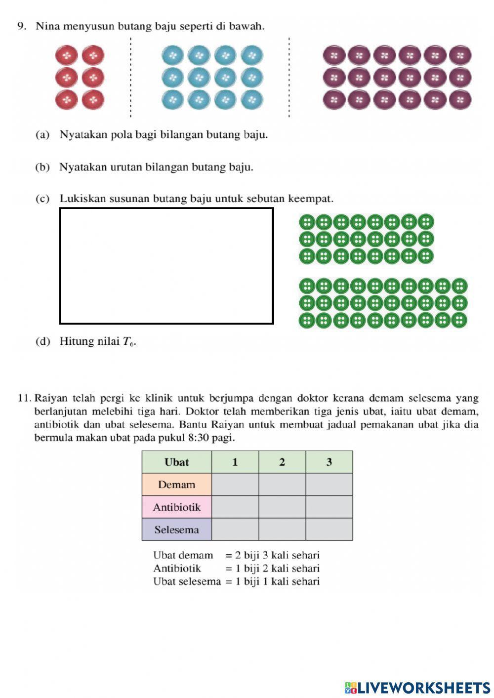 MATEMATIK TINGKATAN 2 - BAB 1 POLA DAN JUJUKAN 