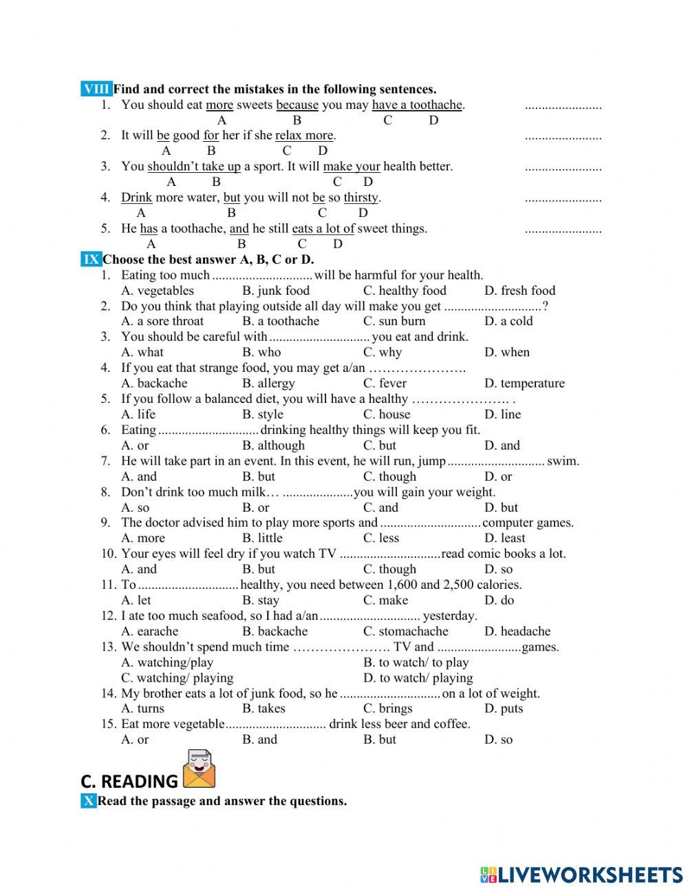 Unit 2: Health (Vocabulary)