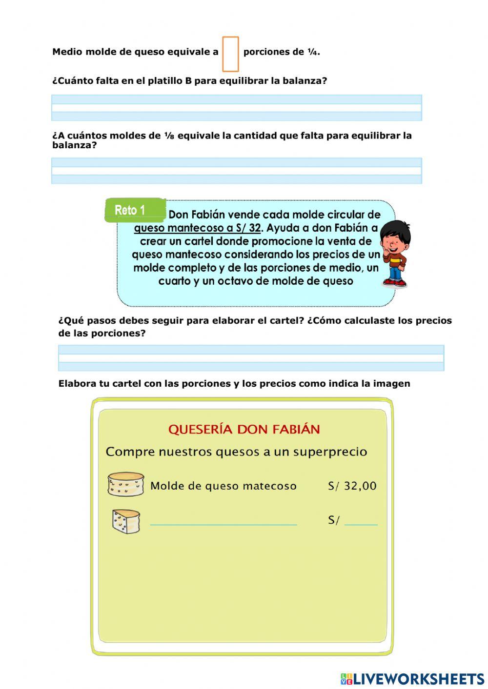 Usamos la balanza para establecer equivalencias