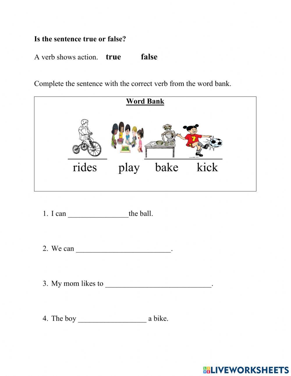 Nouns and Verbs Checkpoint