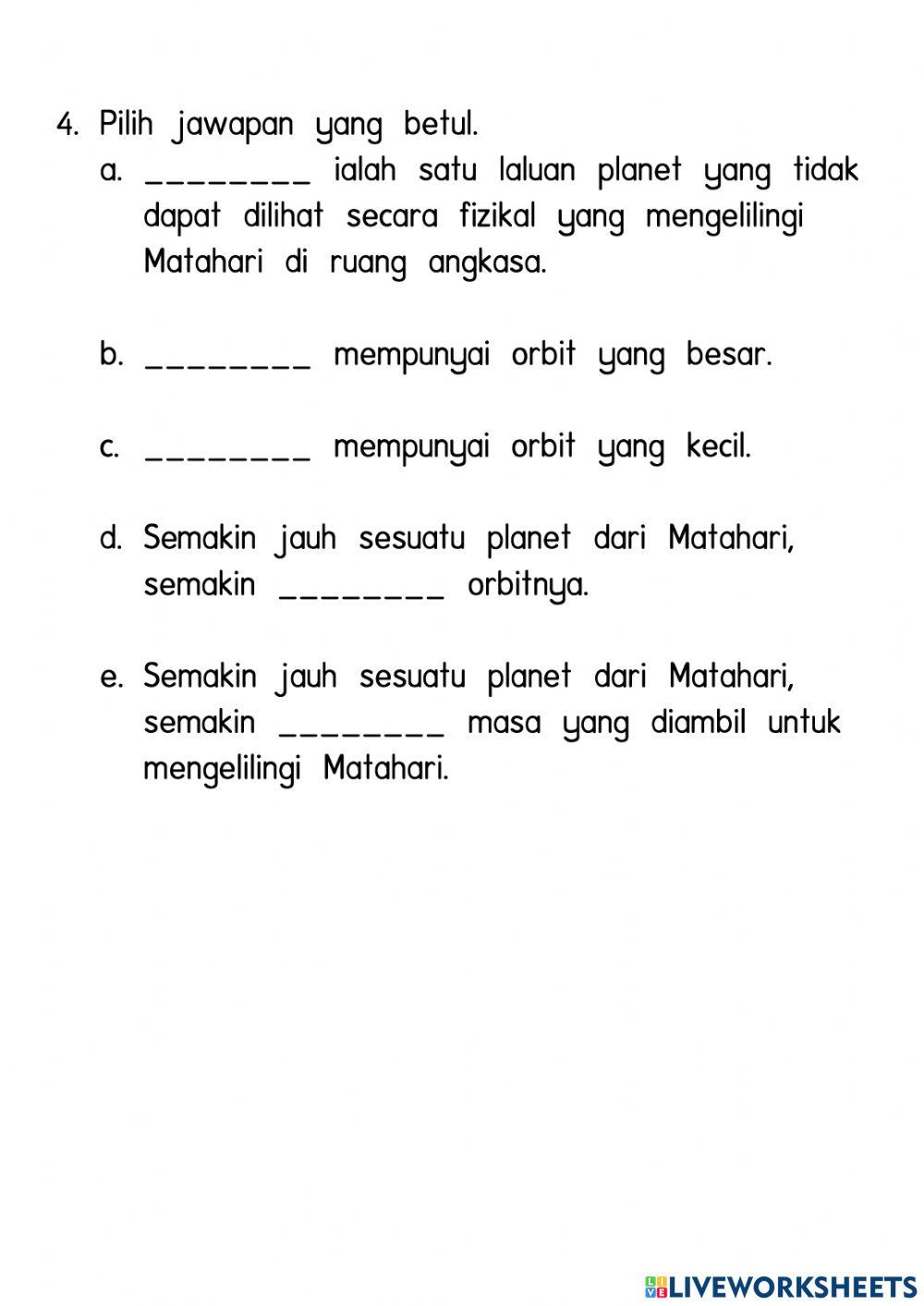 Orbit dan Masa Peredaran Planet