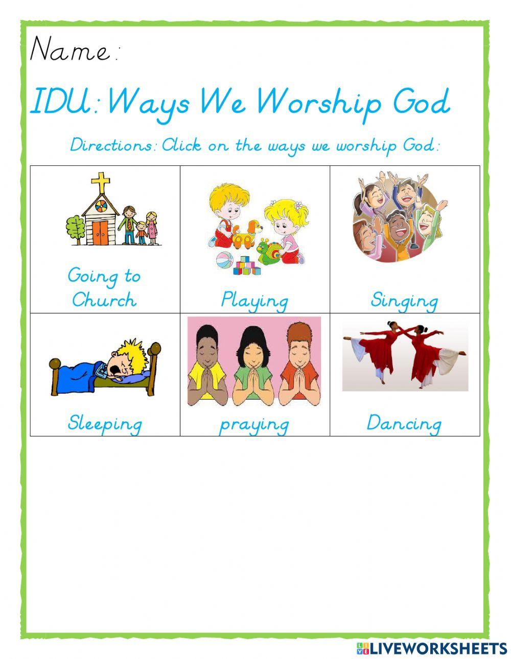 IDU Ways to Worship God