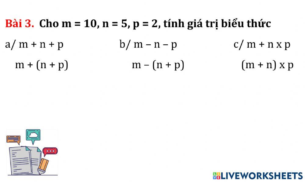 Phiếu toán 5.3 - Luyện tập
