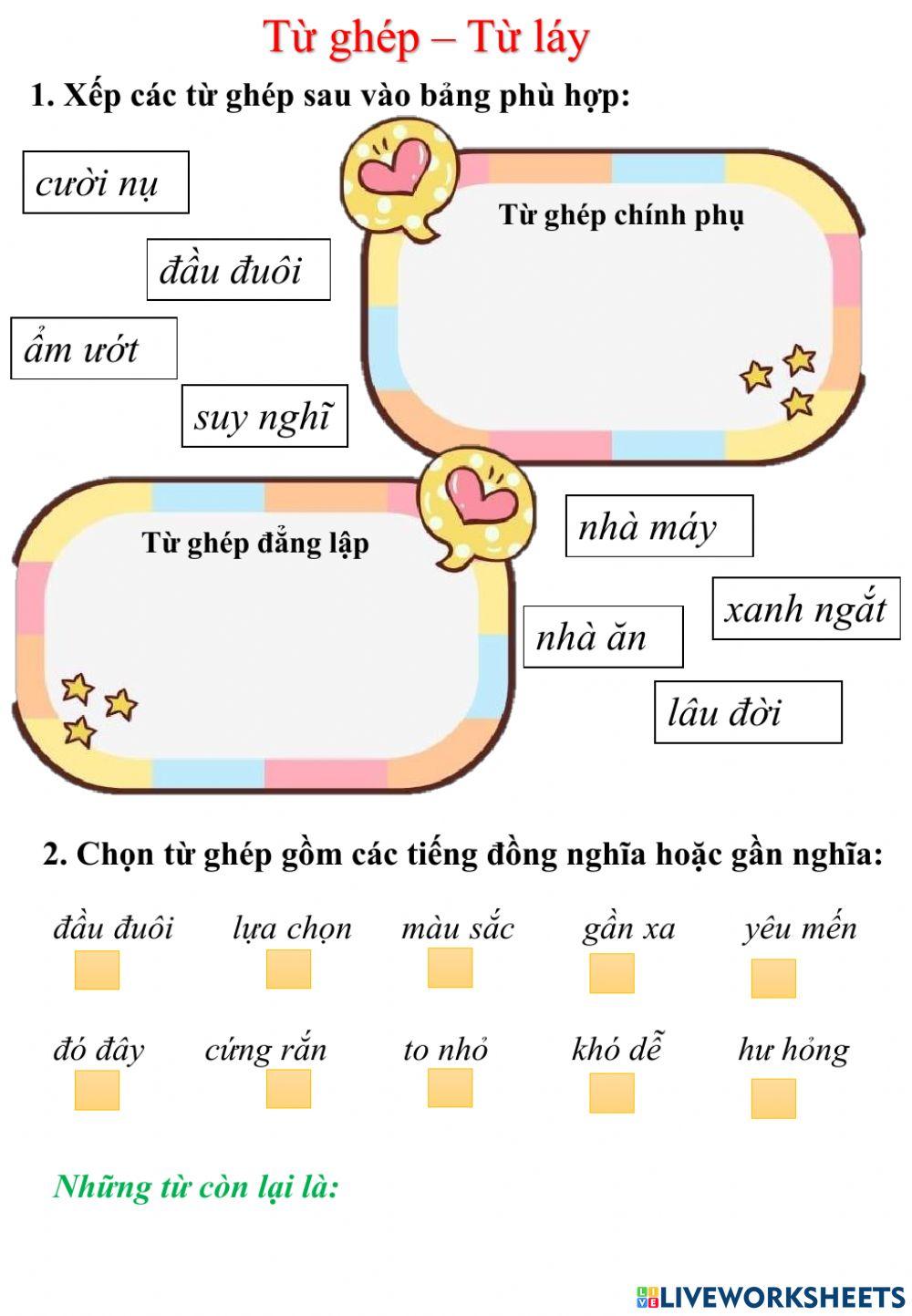 Từ ghép - Từ láy