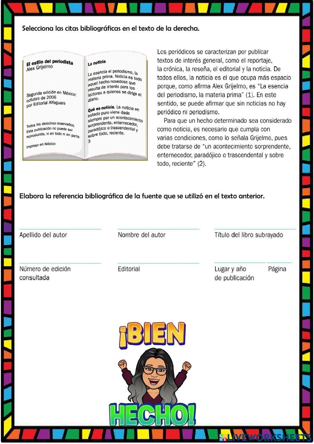 Fuentes de consulta y referencias bibliográficas