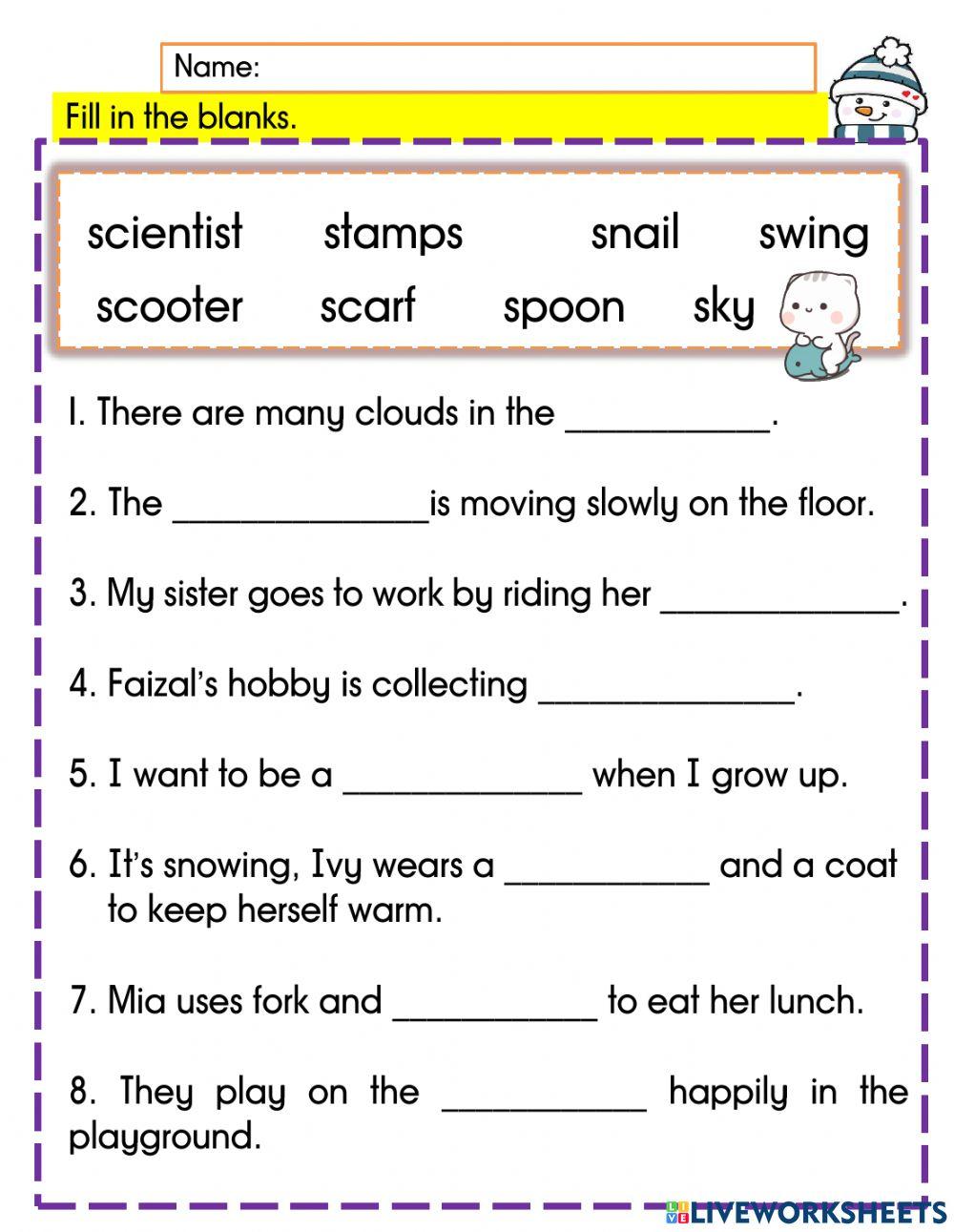 English Year 3 Phonics 3 (s blends-3)