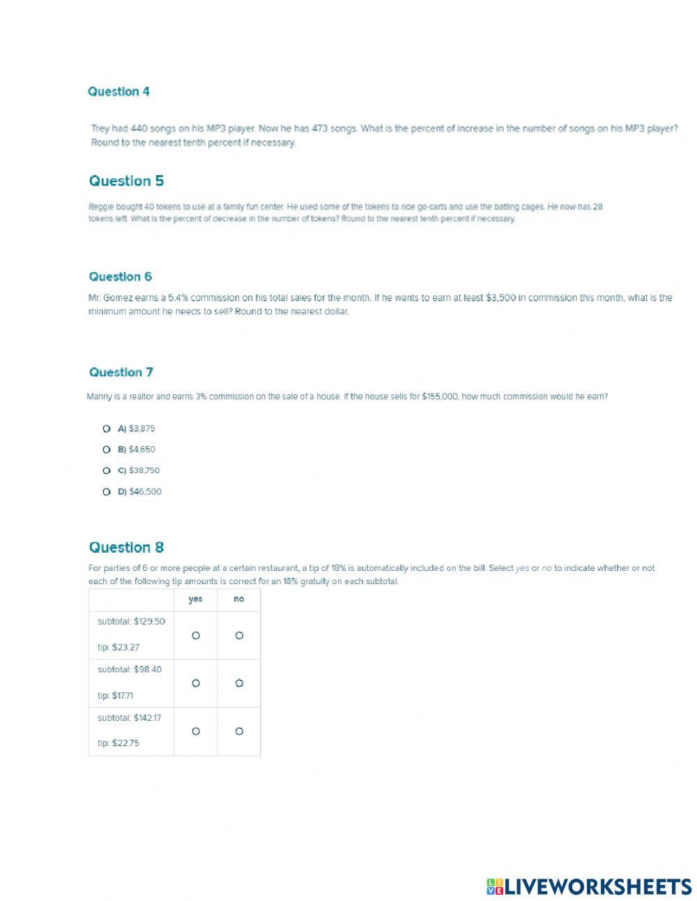 MODULE 3 SOLVE PERCENT PROBLEMS