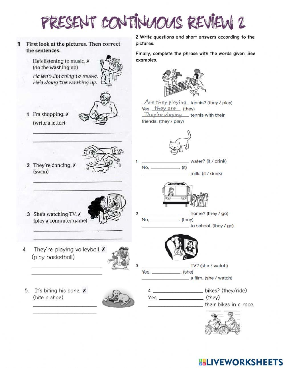 Present Continuous Review