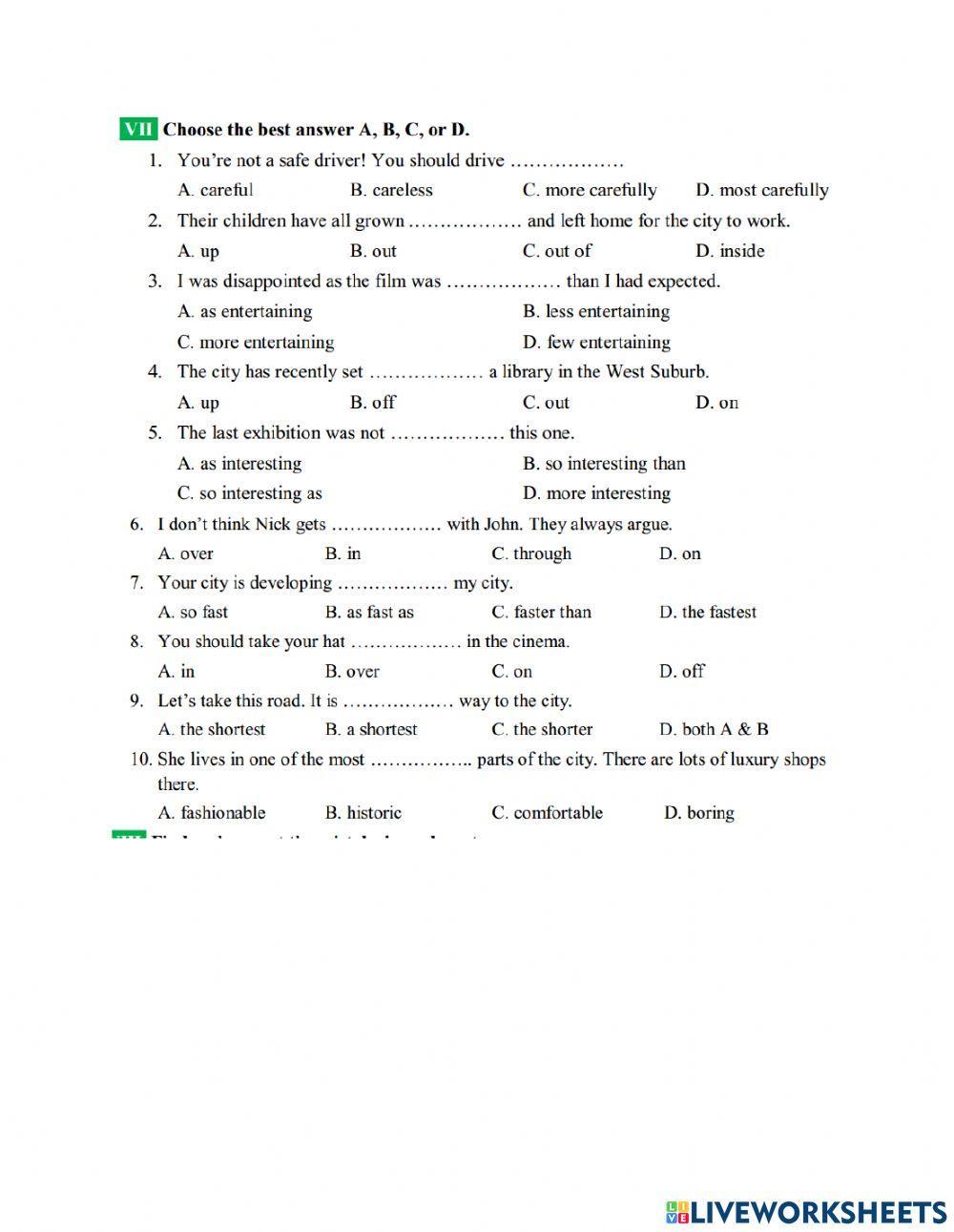Grade 9. Unit 2. City life. Big 4