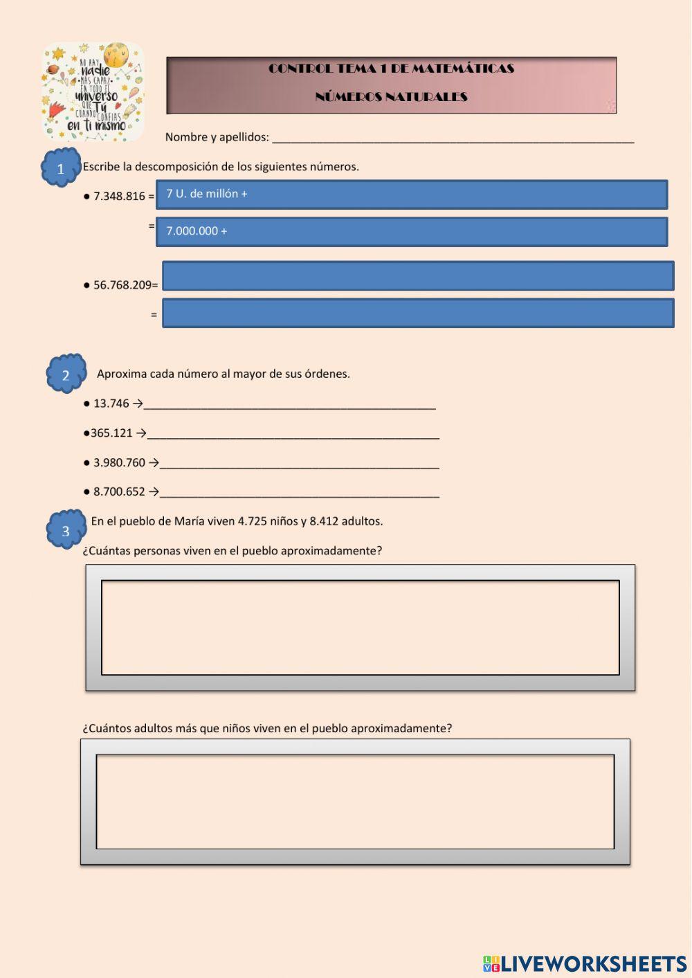 Números naturales y romanos