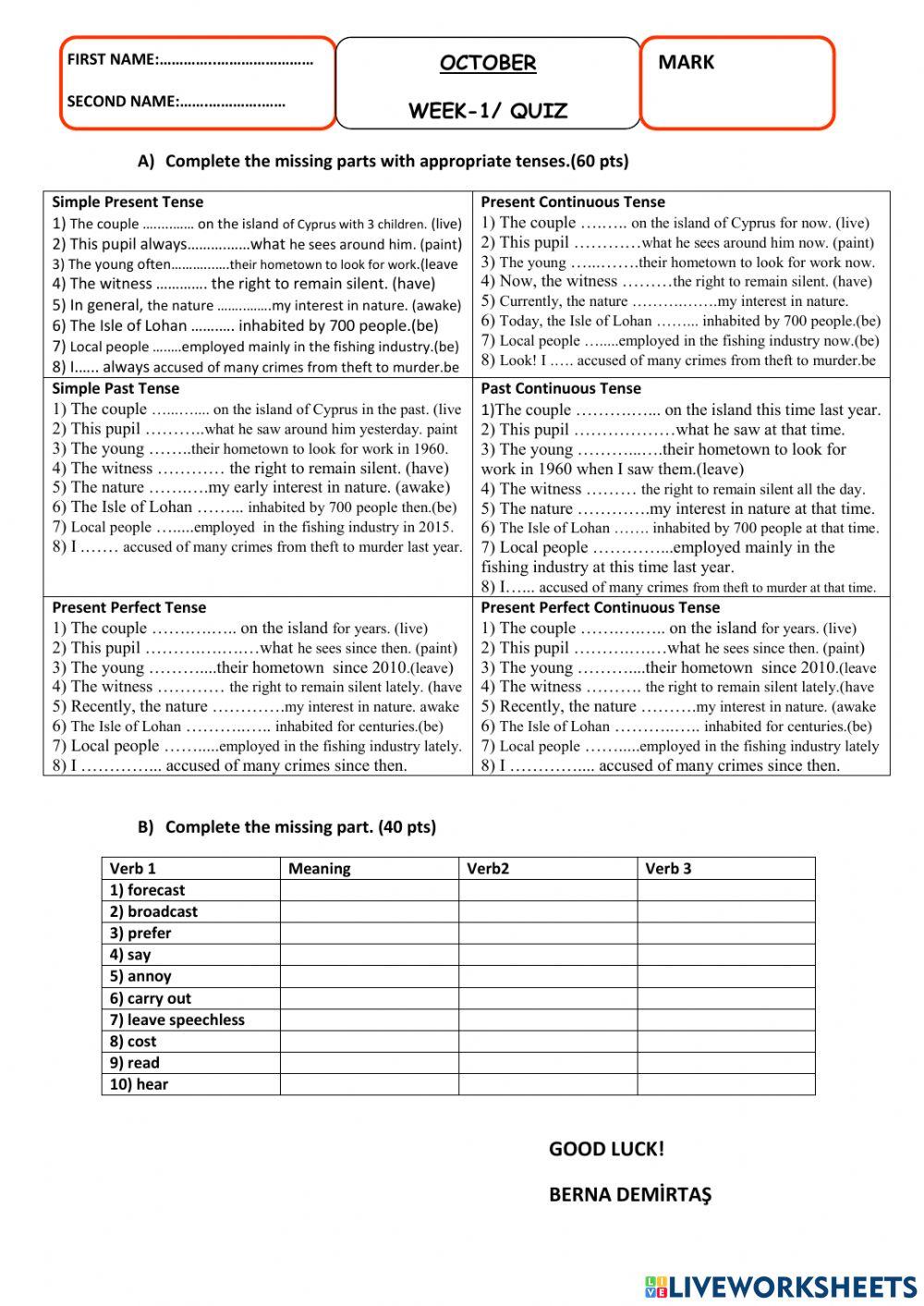 October Week 1- Quiz -TED